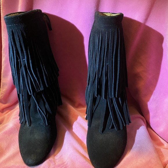 Fringe leather wedge boot - Picture 5 of 5